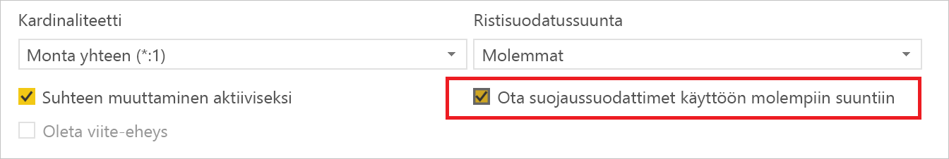 Suojaussuodattimen käyttäminen