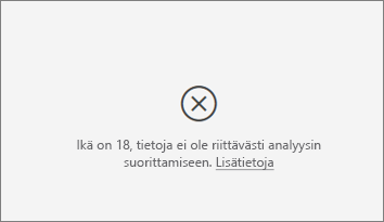 Näyttökuva ei riitä -tietojen virhesanomasta.