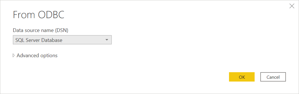 ODBC-yhteyden muodostin Power Query Desktopissa.