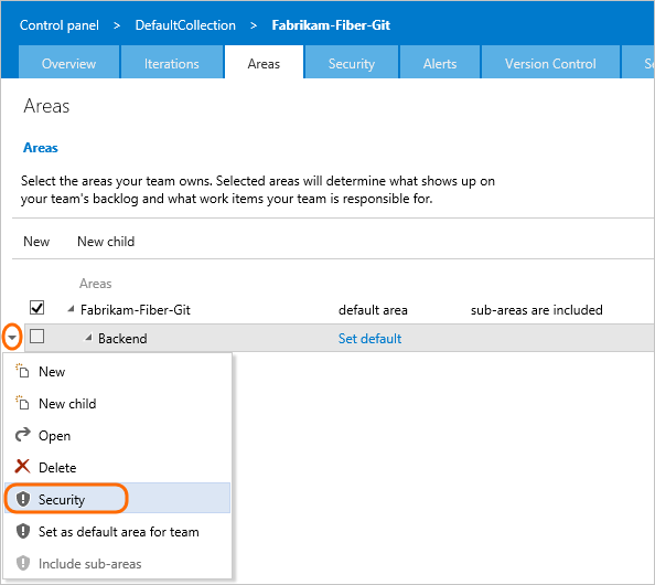 Choose the context menu for the node you want to manage.