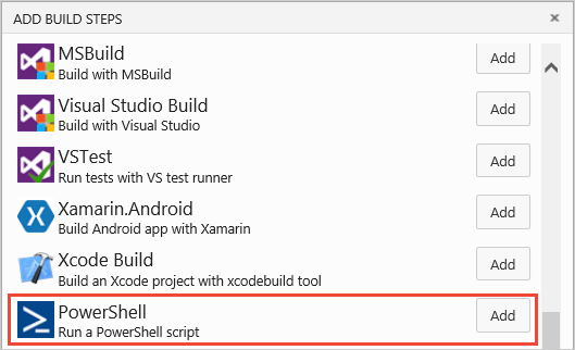 Add PowerShell task