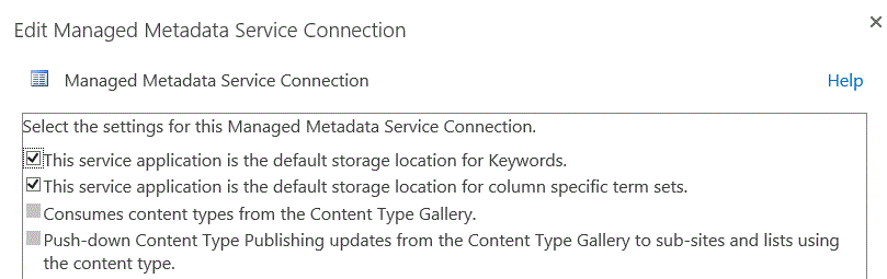 SharePoint Managed Metadata properties