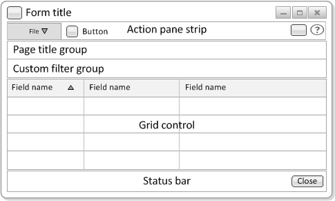 Simple list form design elements