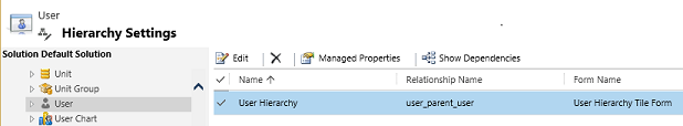 Edit user hierarchy in Dynamics 365