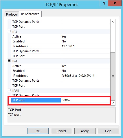 Set port in IPAll section.