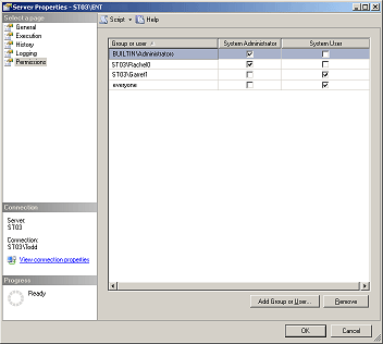 System level permissions on a report server