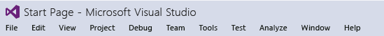 Visual Studio 2015 Title Case Main Menu Commands