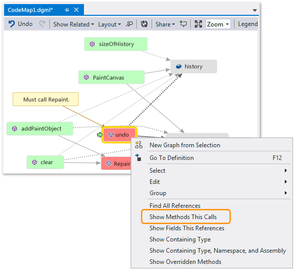 Code map - Update map with missing method call