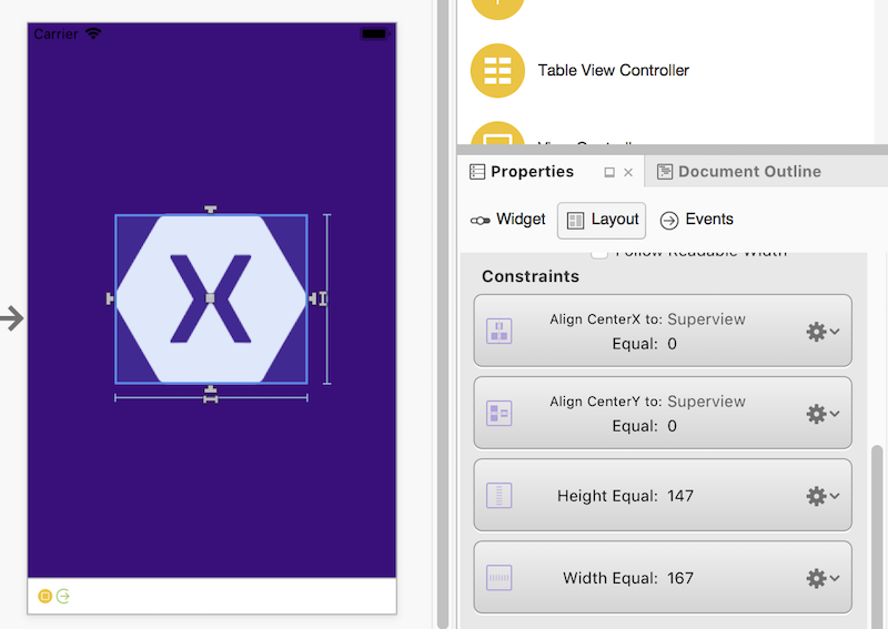 An Image View with layout constraints