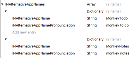 Info.plist showing alternative app name keys and values