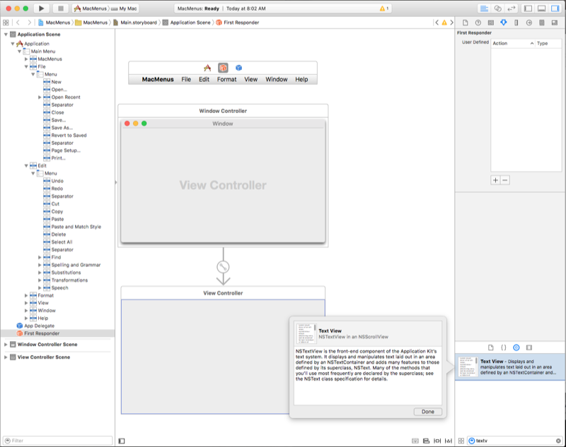 Selecting a Text View from the Library