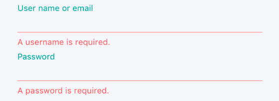 Displaying validation errors during login