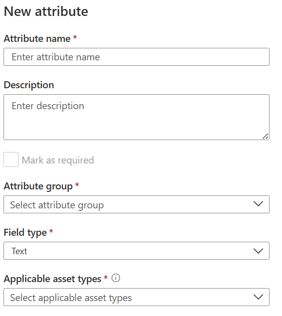 Screenshot that shows how to create a managed attribute.