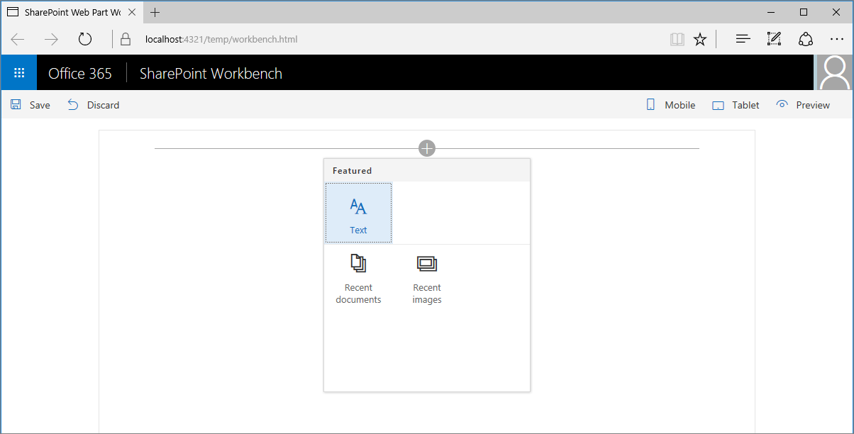 Web part toolbox showing the preconfigured version of two web parts