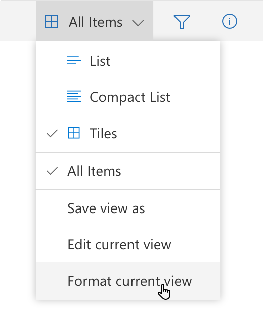 View dropdown menu