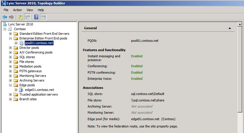 Topology Builder showing servers and pools.