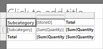 Screenshot of the matrix while expanding the column width.