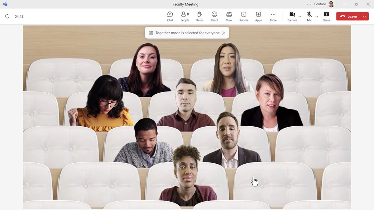 Screenshot of together mode in a Microsoft Teams meeting.