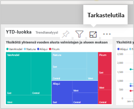 Ruudun kohdistustilan Power BI näyttökuva.