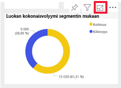 Näyttökuva ruudusta, jossa kohdistustilan kuvake on korostettuna, ja voit avata sen tulostusta varten.