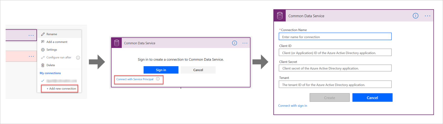 Screenshot of using security principals.