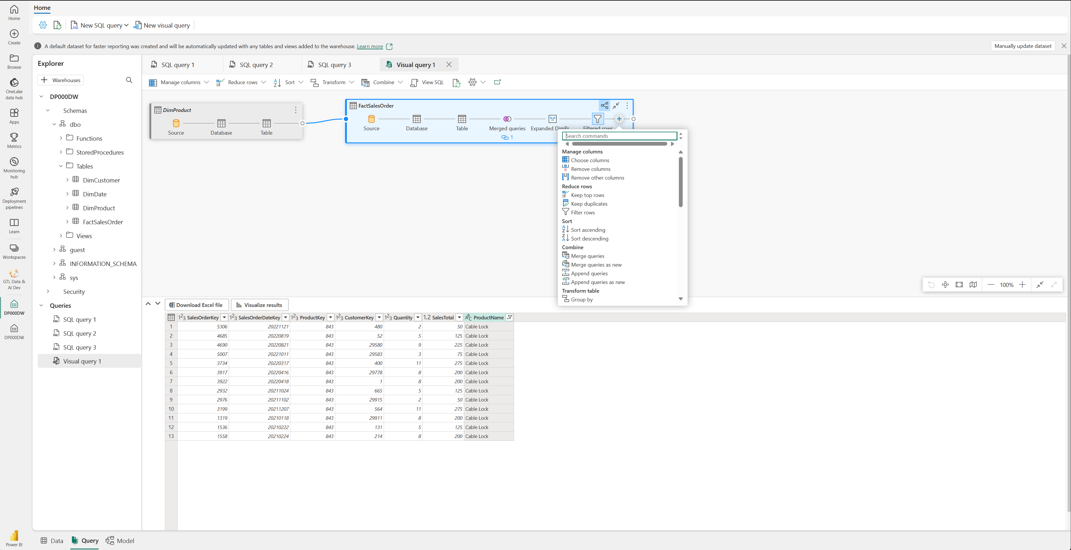 Screenshot of the Visual Query Editor.