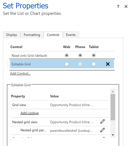 Double-click the Editable Grid option.