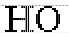 Screenshot showing the letters H and O with CVT values and anchors example 1.