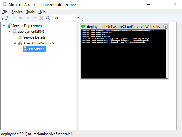 Azure compute emulator