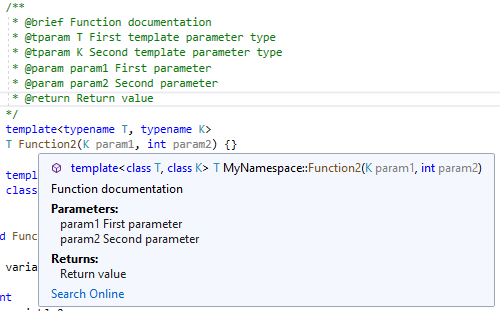 Generate and consume Doxygen-style comments