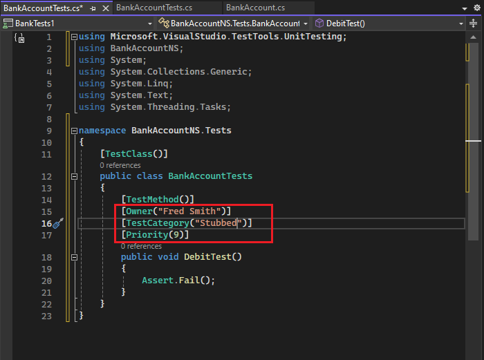 Using the Create unit tests traits