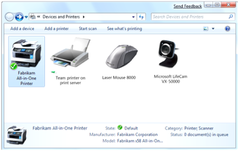 Typical Devices and Printers folder.