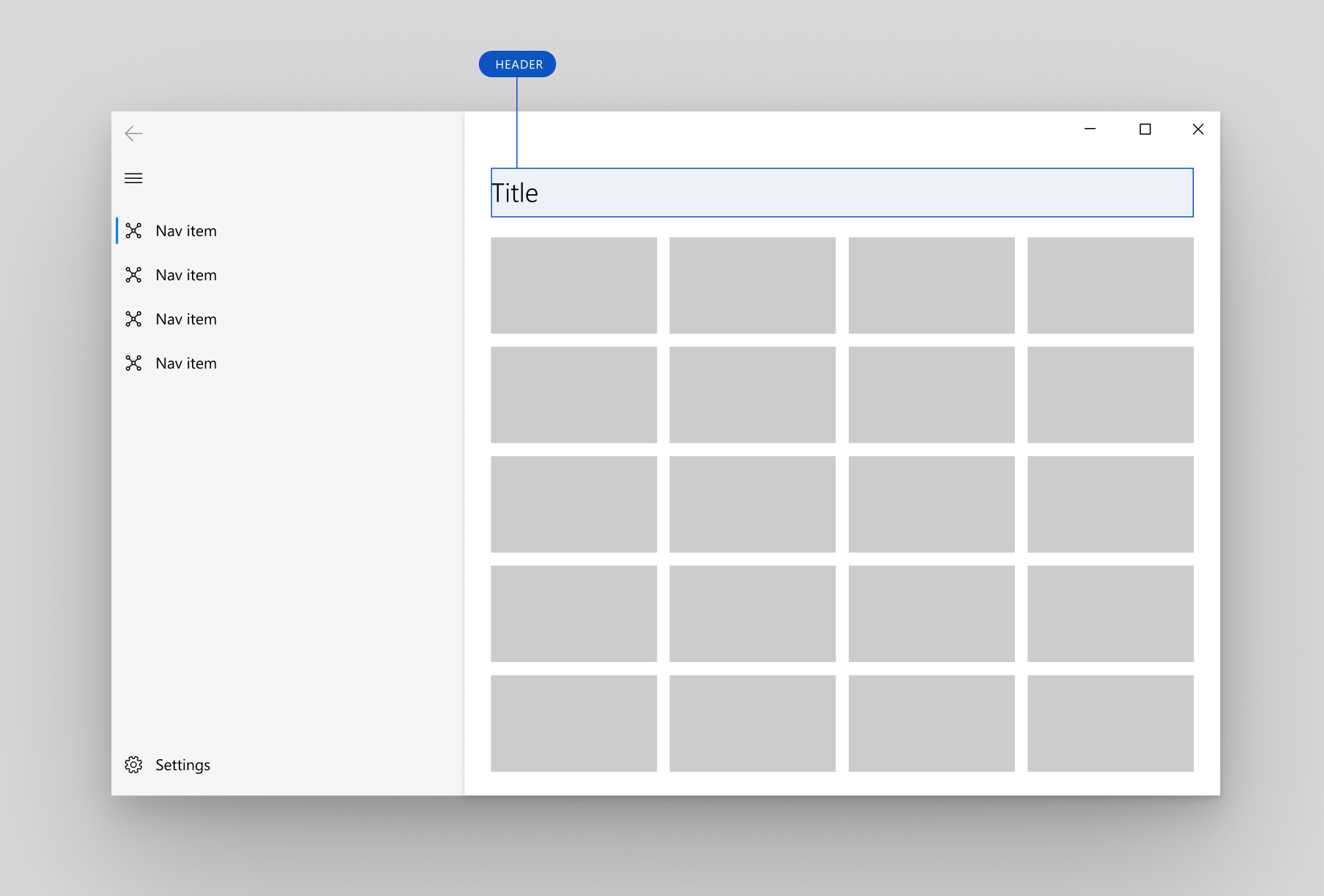 Example of NavigationView header area