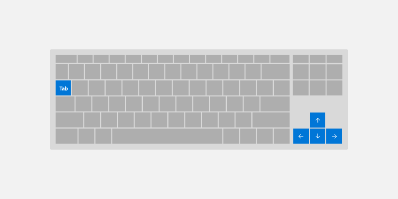 tab and arrow keys