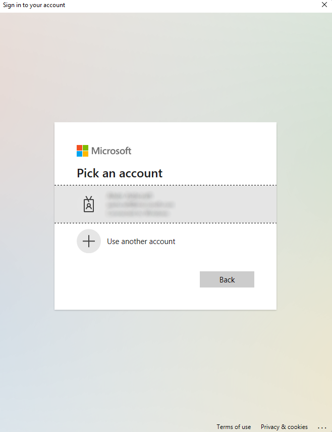 Select an account.