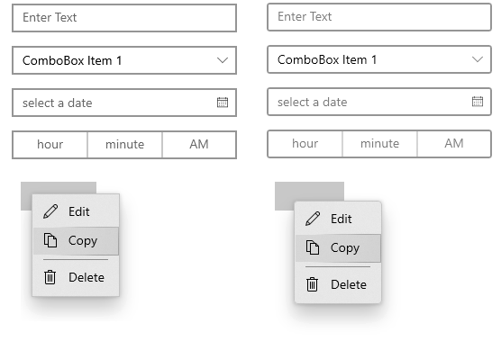 Screenshot showing the updated style of the Corner Radius.