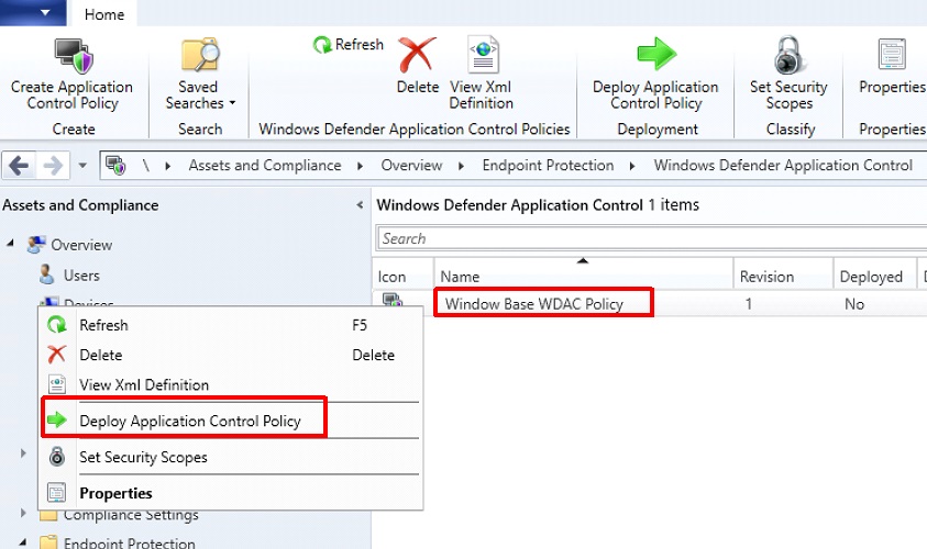 Deploy App Control via Configuration Manager.