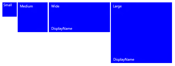 adaptive tile sizes: small, medium, wide, and large