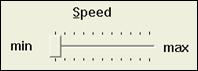 illustration of a trackbar control that has a main label and labels for the minimum and maximum ranges