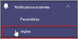 Section Règles dans le Centre d’administration.