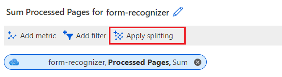 Capture d’écran de l’option Appliquer le fractionnement dans le Portail Azure.