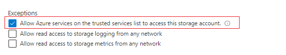 Capture d’écran de la case à cocher Autoriser les services approuvés, vue du portail.