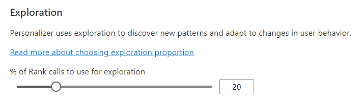 La valeur Exploration détermine le pourcentage des appels du classement qui reçoivent une réponse donnée via une exploration