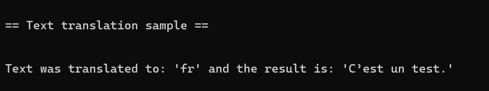 Capture d’écran de la sortie JavaScript de la fenêtre de terminal.