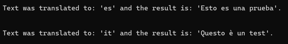 Capture d’écran de la sortie JavaScript de la fenêtre de terminal.