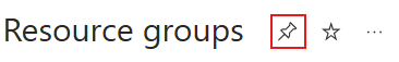 Capture d’écran montrant l’option Épingler pour une ressource Azure.