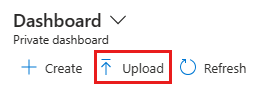 Capture d’écran de l’option Charger le tableau de bord dans le portail Azure.