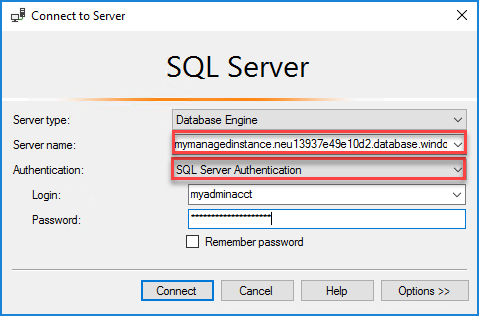 Connecter SSMS