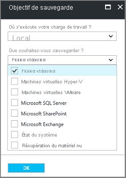 Capture d’écran de la configuration des fichiers et dossiers.