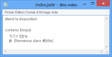 Contenu du fichier index.jade.